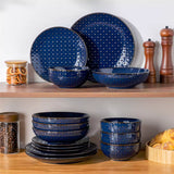 Lydia 16 Piece Starry Blue Dinnerware Set
