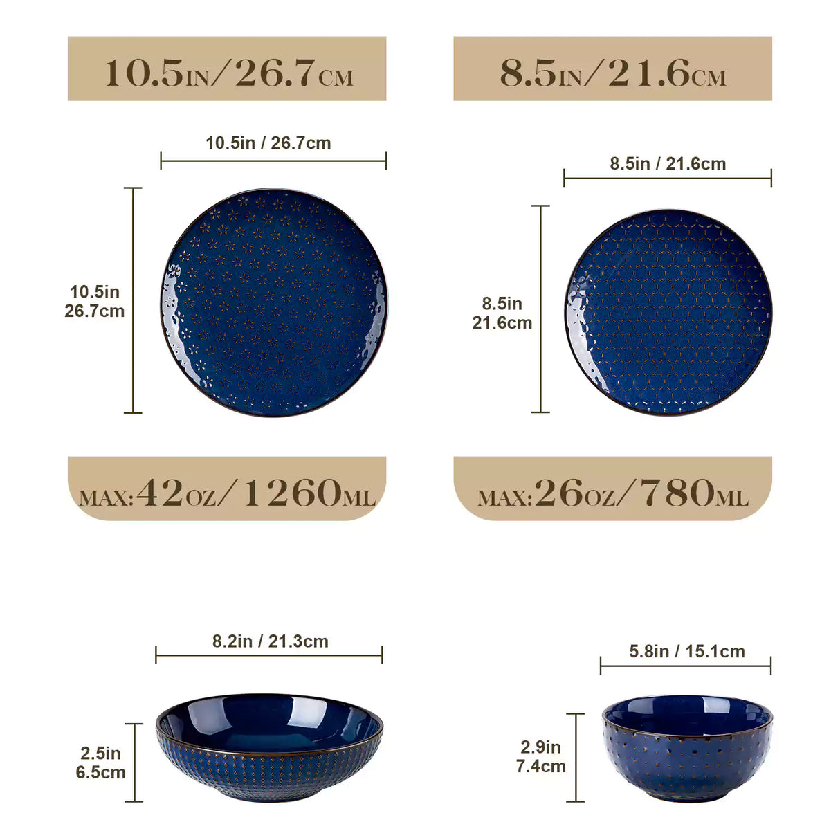 Lydia 16 Piece Starry Blue Dinnerware Set