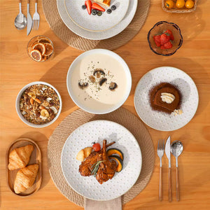 Lydia 16 Piece Antique White Dinnerware Set