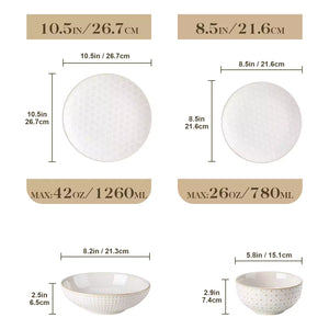 Lydia 16 Piece Antique White Dinnerware Set