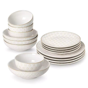 Lydia 16 Piece Antique White Dinnerware Set
