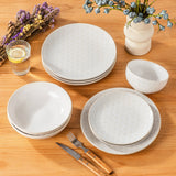 Lydia 16 Piece Antique White Dinnerware Set
