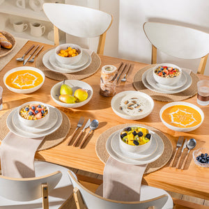 Lydia 32 Piece Antique White Dinnerware Set