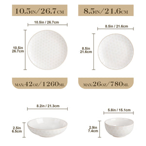 Lydia 16 Piece Antique White Dinnerware Set