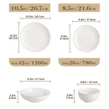 Lydia 32 Piece Antique White Dinnerware Set