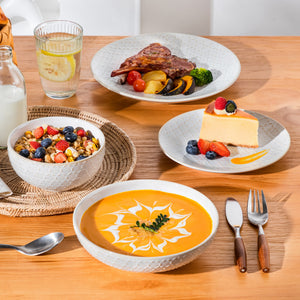 Lydia 16 Piece Antique White Dinnerware Set