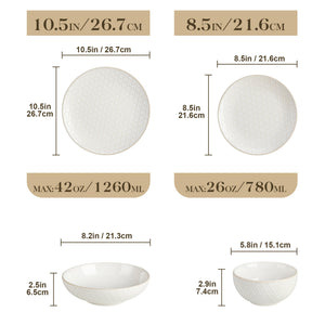 Lydia 16 Piece Antique White Dinnerware Set