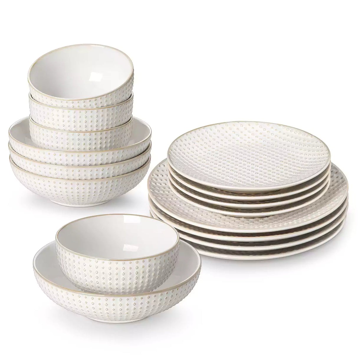 Lydia 16 Piece Antique White Dinnerware Set