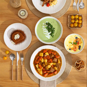 Lydia 16 Piece Antique White Dinnerware Set