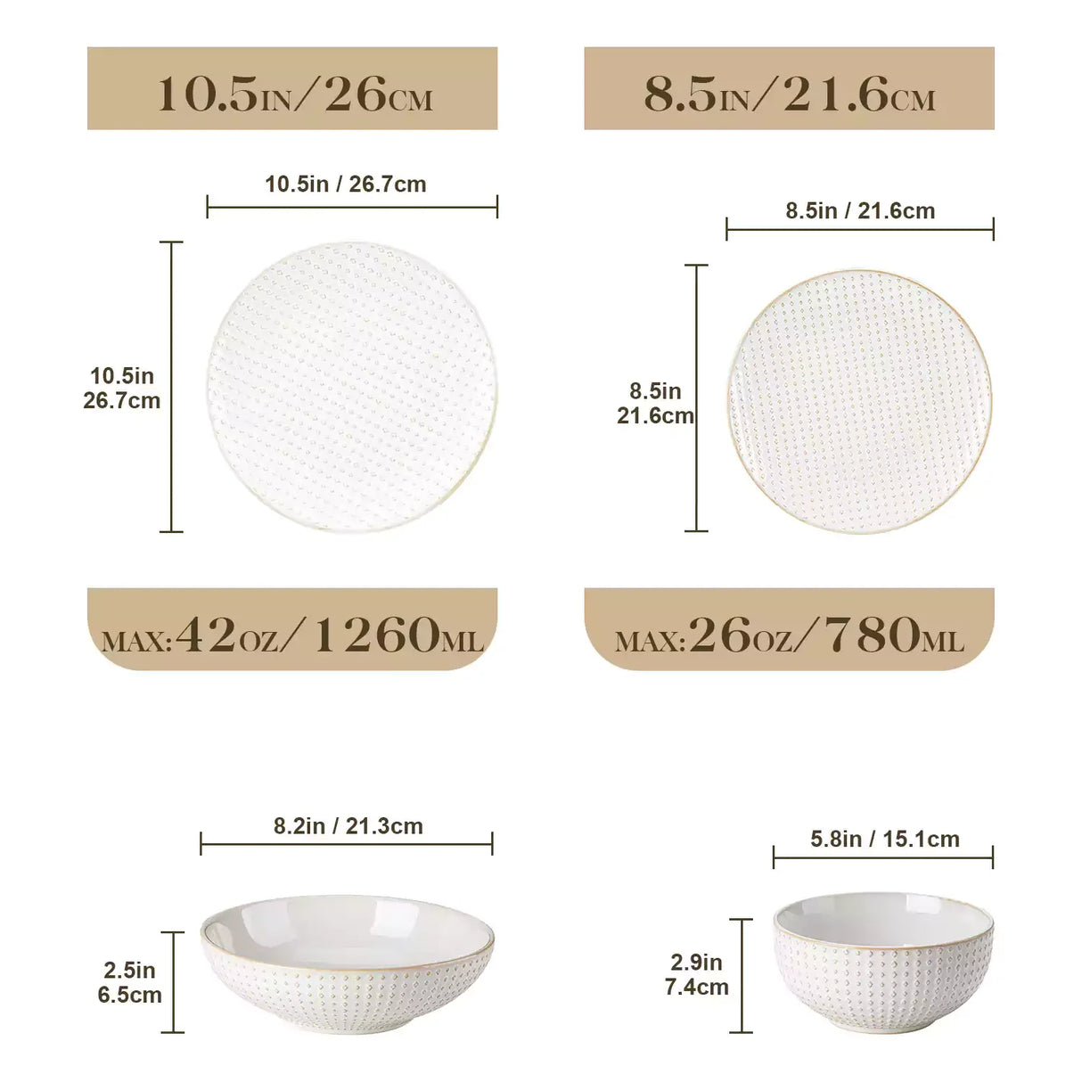 Lydia 16 Piece Antique White Dinnerware Set