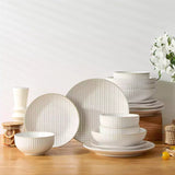 Lydia 16 Piece Antique White Dinnerware Set