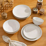 Lydia 16 Piece Antique White Dinnerware Set
