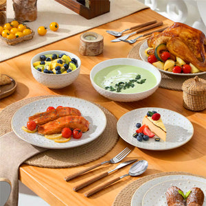 Lydia 16 Piece Antique White Dinnerware Set