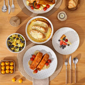 Lydia 16 Piece Antique White Dinnerware Set