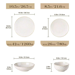 Lydia 16 Piece Antique White Dinnerware Set