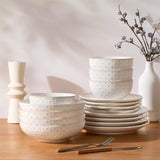 Lydia 16 Piece Antique White Dinnerware Set