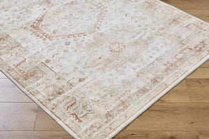 Laran Rust Distressed Washable Area Rug