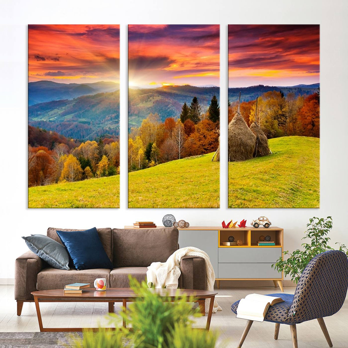 Landscape View Sunset Wall Art Landscape Canvas Print All