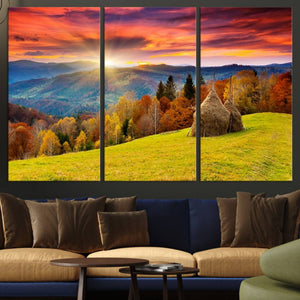 Landscape View Sunset Wall Art Landscape Canvas Print All