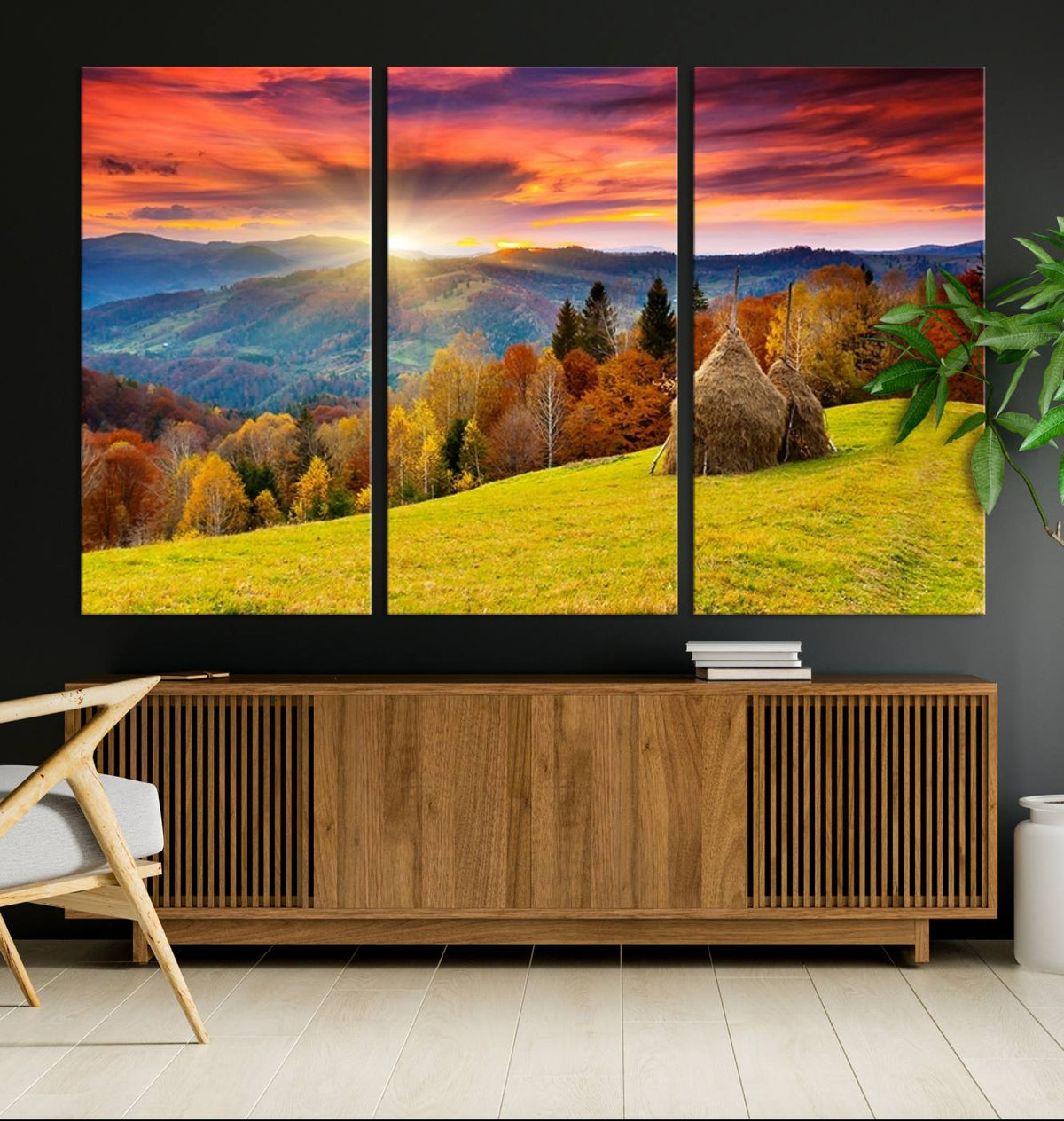 Landscape View Sunset Wall Art Landscape Canvas Print All