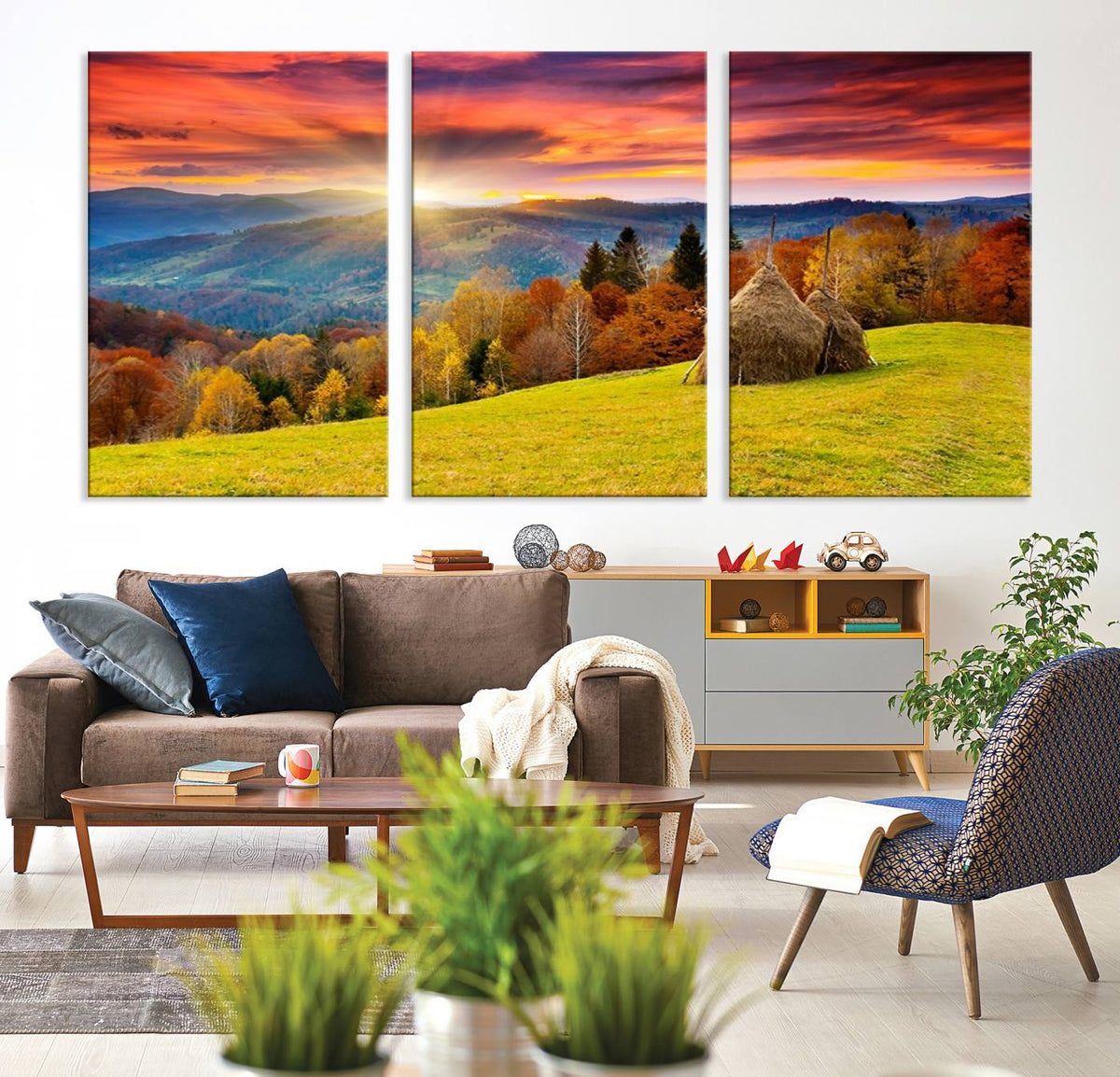 Landscape View Sunset Wall Art Landscape Canvas Print All