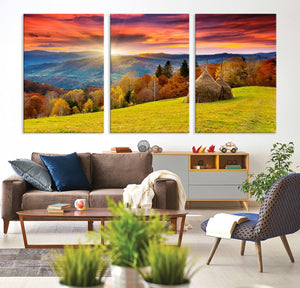Landscape View Sunset Wall Art Landscape Canvas Print All