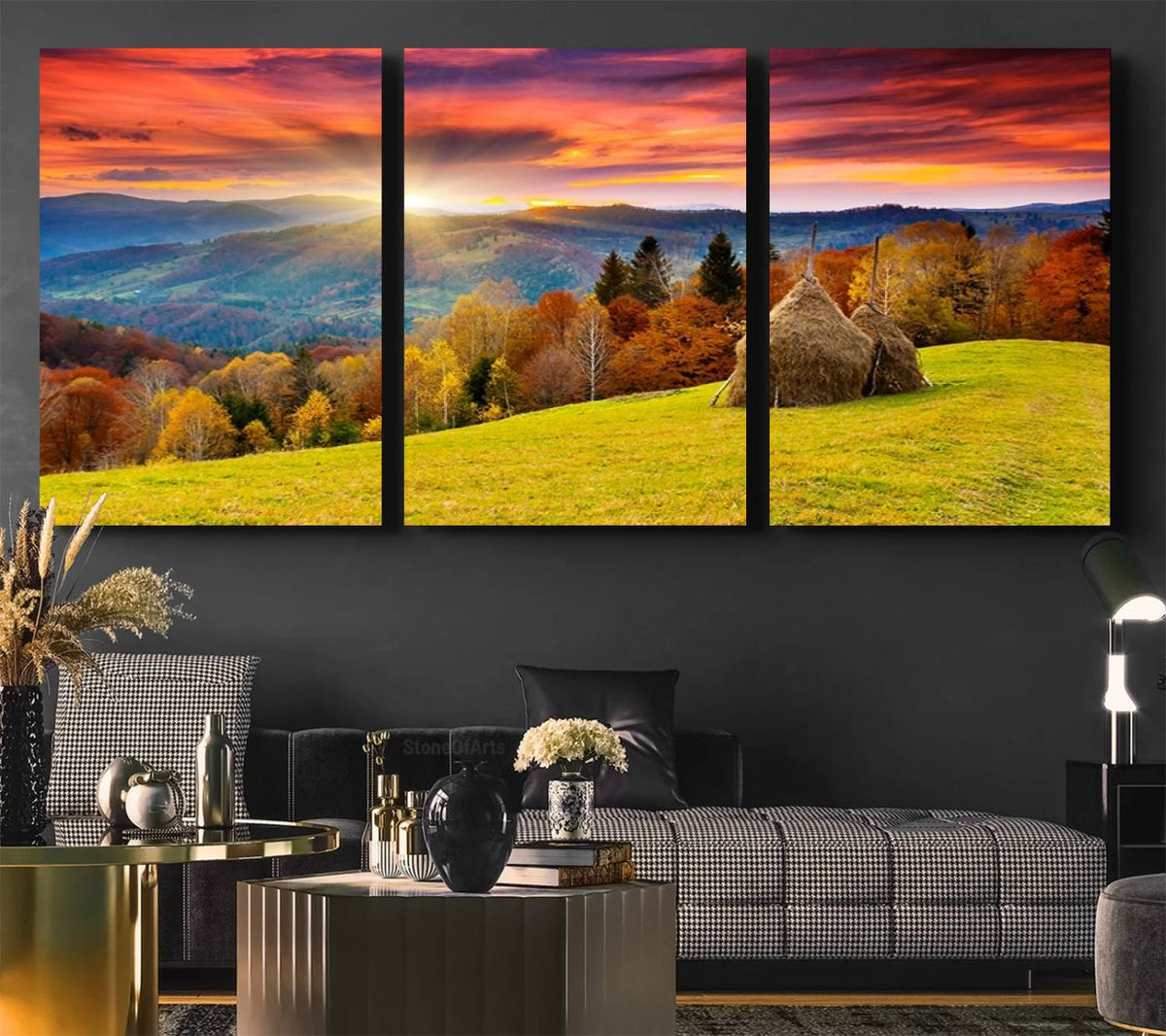 Landscape View Sunset Wall Art Landscape Canvas Print All