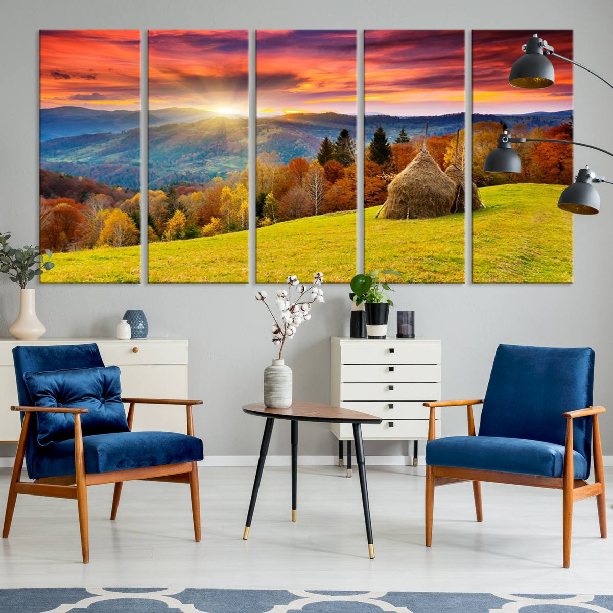 Landscape View Sunset Wall Art Landscape Canvas Print All