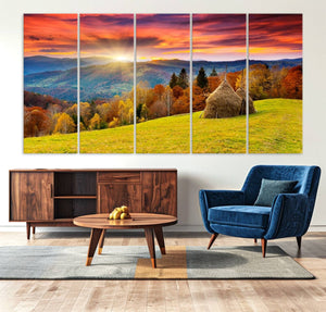 Landscape View Sunset Wall Art Landscape Canvas Print All