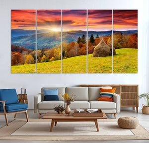 Landscape View Sunset Wall Art Landscape Canvas Print All