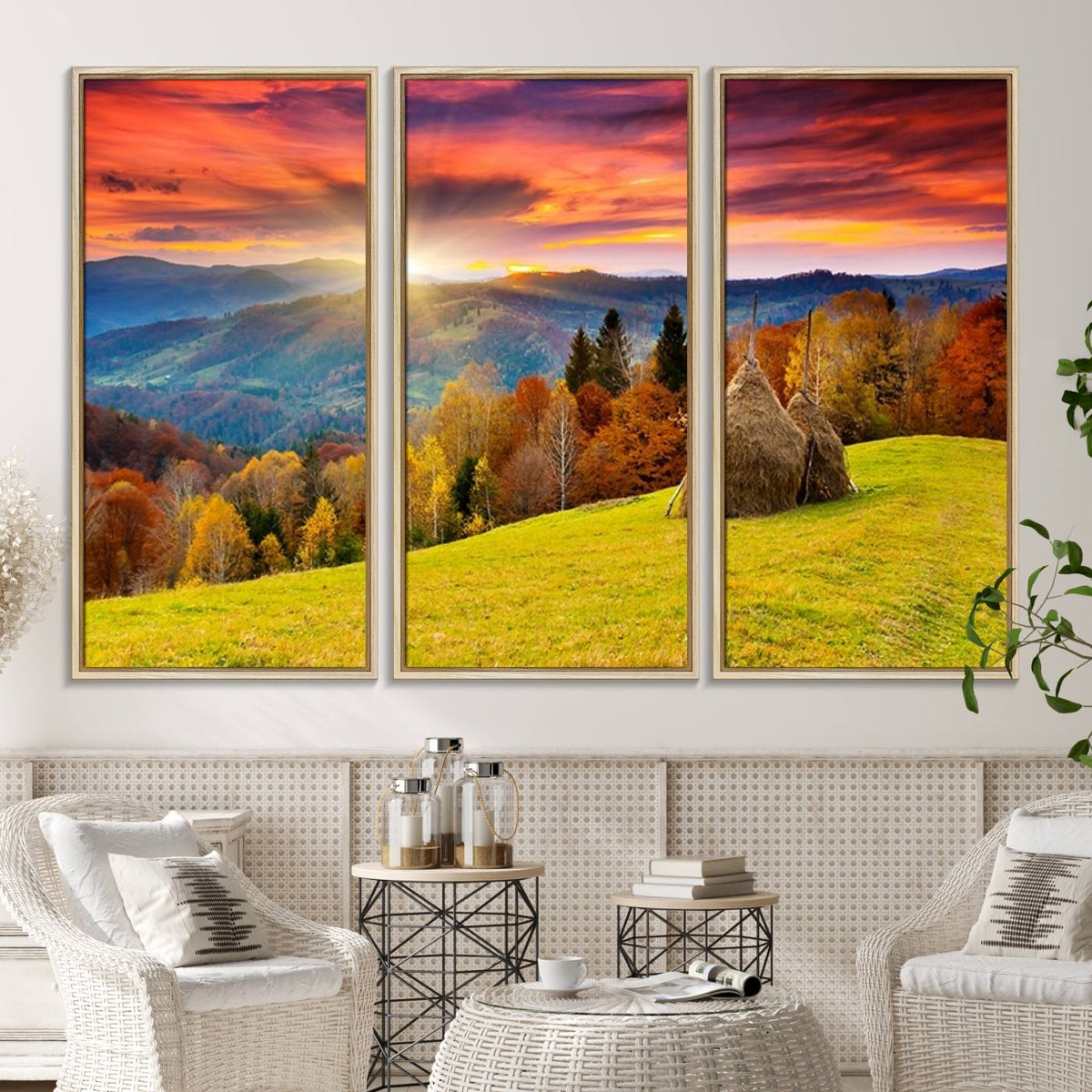 Landscape View Sunset Wall Art Landscape Canvas Print All