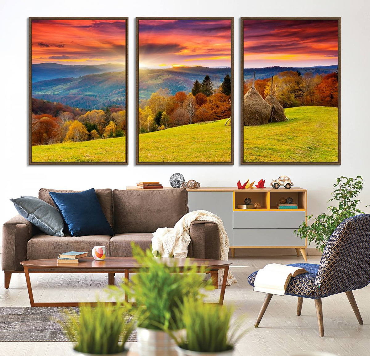 Landscape View Sunset Wall Art Landscape Canvas Print All