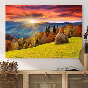 Landscape View Sunset Wall Art Landscape Canvas Print All