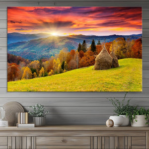 Landscape View Sunset Wall Art Landscape Canvas Print All