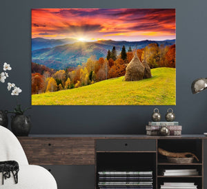 Landscape View Sunset Wall Art Landscape Canvas Print All