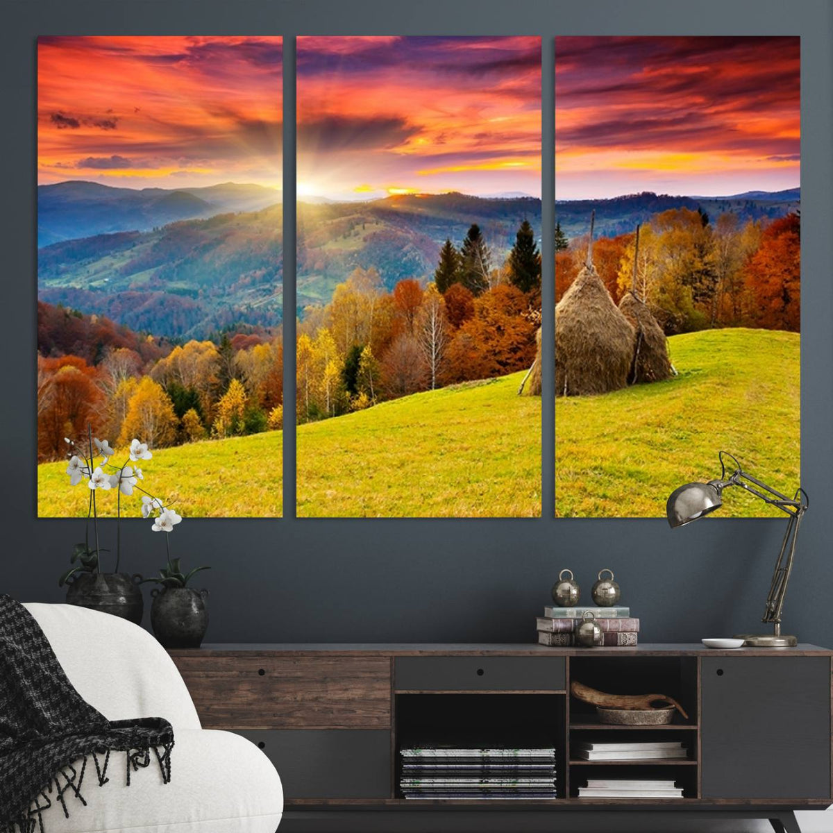 Landscape View Sunset Wall Art Landscape Canvas Print All