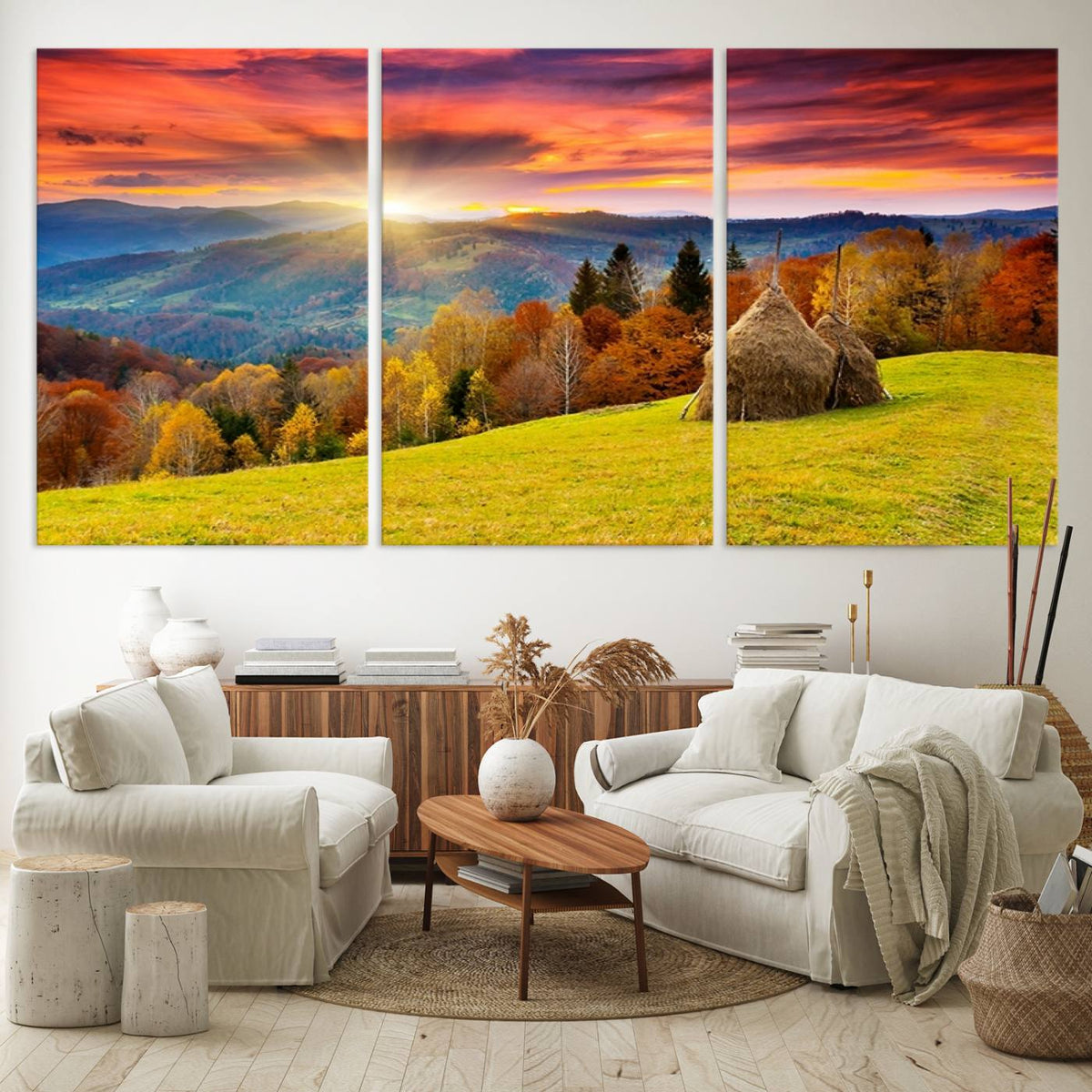 Landscape View Sunset Wall Art Landscape Canvas Print All