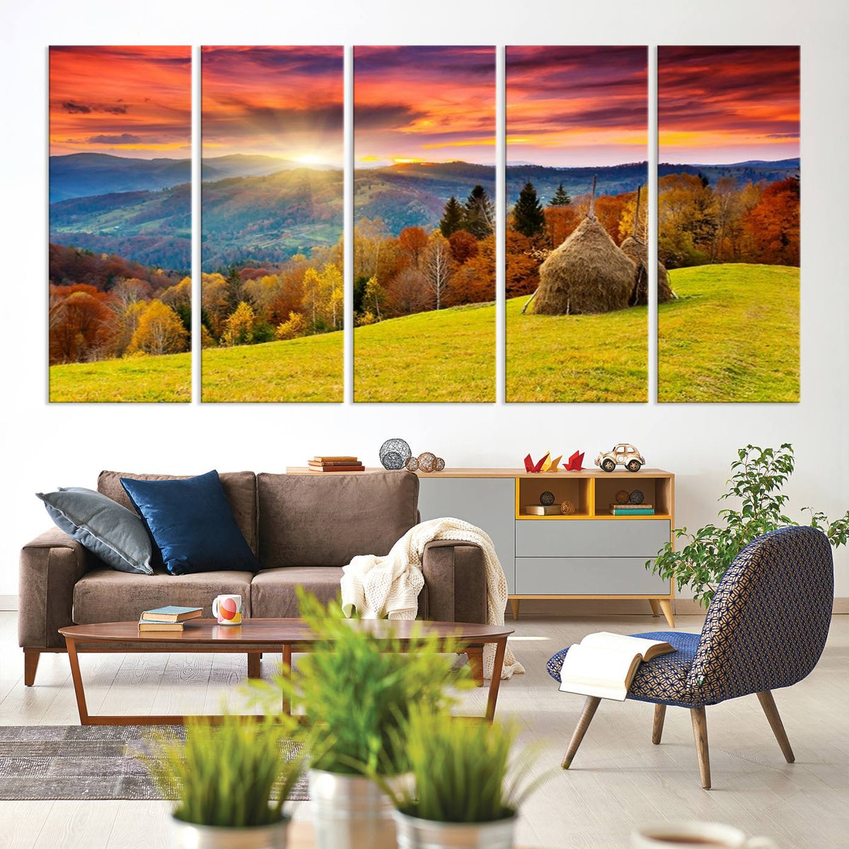 Landscape View Sunset Wall Art Landscape Canvas Print All