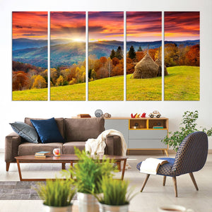 Landscape View Sunset Wall Art Landscape Canvas Print All