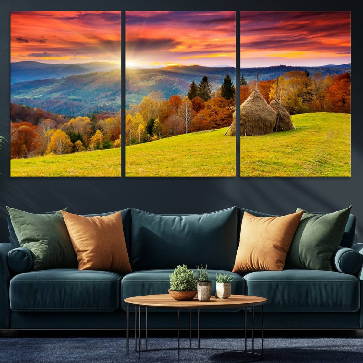 Landscape View Sunset Wall Art Landscape Canvas Print All