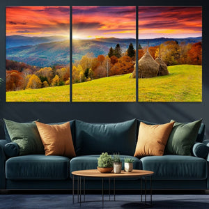 Landscape View Sunset Wall Art Landscape Canvas Print All