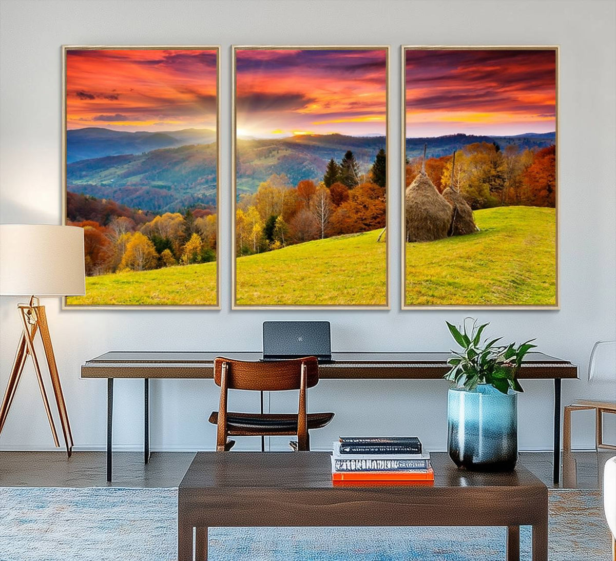 Landscape View Sunset Wall Art Landscape Canvas Print All