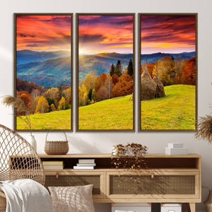 Landscape View Sunset Wall Art Landscape Canvas Print All