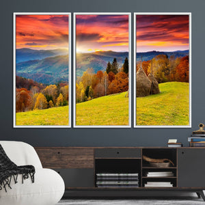 Landscape View Sunset Wall Art Landscape Canvas Print All
