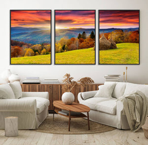 Landscape View Sunset Wall Art Landscape Canvas Print All