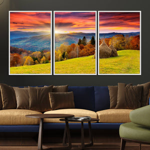 Landscape View Sunset Wall Art Landscape Canvas Print All