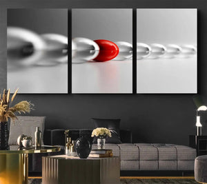 Large Wall Art Red Ball in Gray Balls Canvas Art Print Large