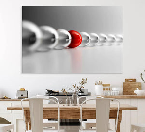 Large Wall Art Red Ball in Gray Balls Canvas Art Print Large