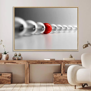 Large Wall Art Red Ball in Gray Balls Canvas Art Print Large