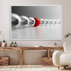 Large Wall Art Red Ball in Gray Balls Canvas Art Print Large